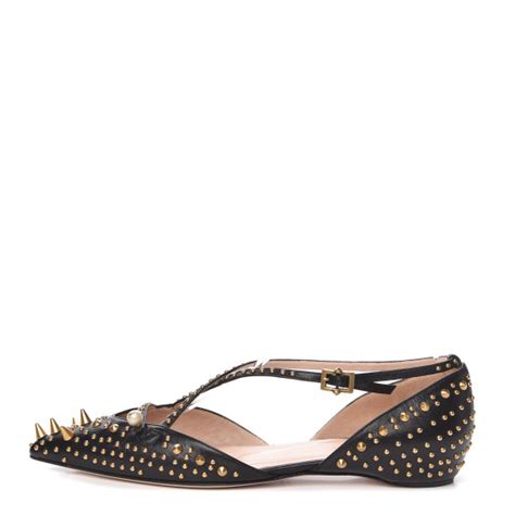 gucci unia studded leather flats|GUCCI Malaga Kid Studded Pointed Toe Unia Flats 38.5.